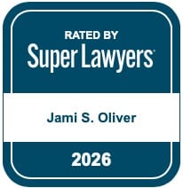 Badge: Rated by Super Lawyers, showing the name Jami S. Oliver and year 2026.